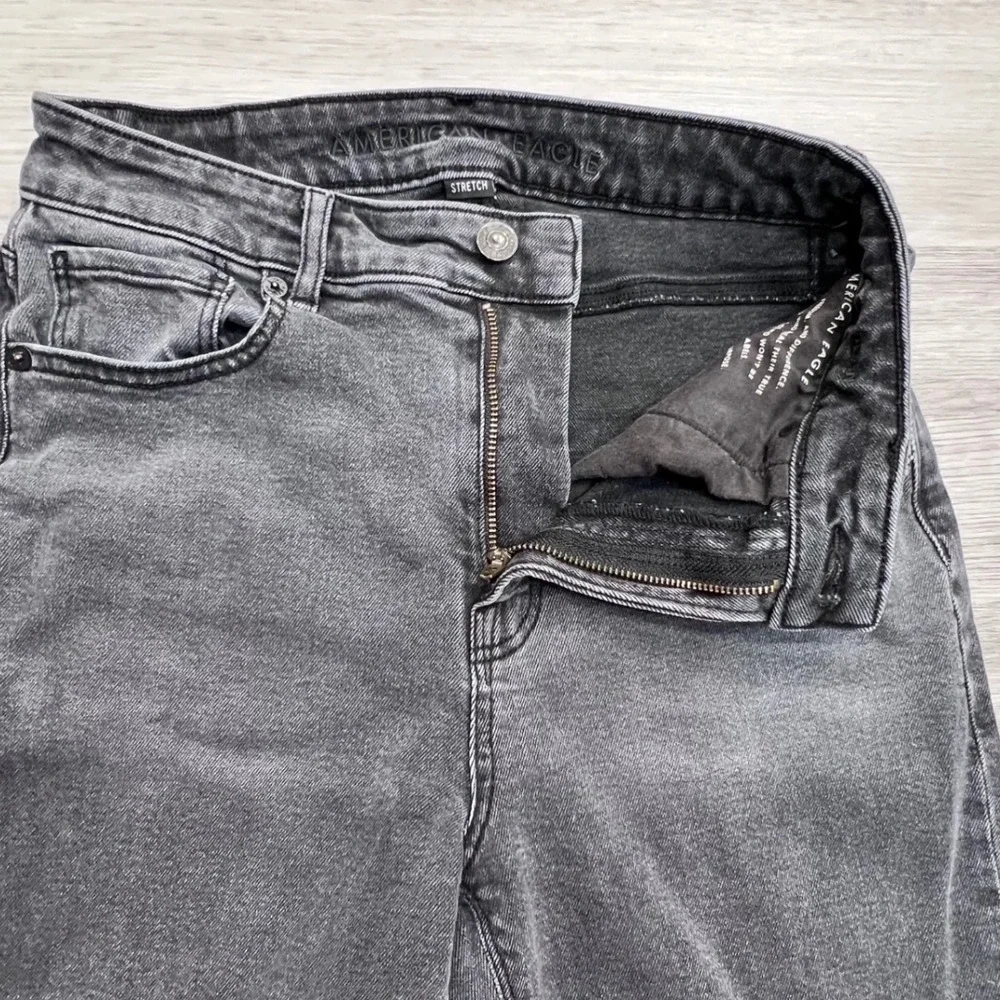 American Eagle Mom Jeans Womens 2 Regular Black Wash High Rise Tapered 58891363